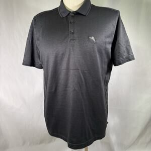 Tommy Bahama Charcoal Grey Pinstriped‎ Polo Men’s Size XL